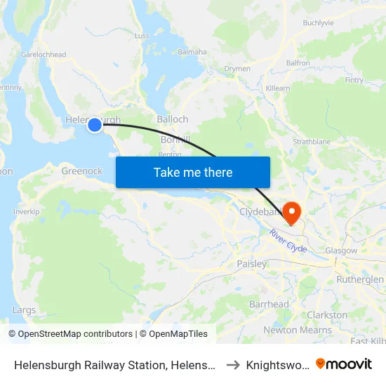 Helensburgh Railway Station, Helensburgh to Knightswood map