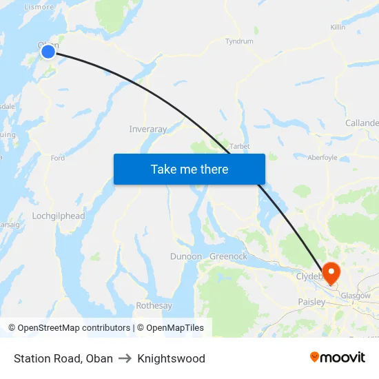 Station Road, Oban to Knightswood map