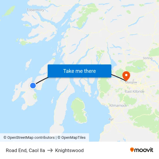 Road End, Caol Ila to Knightswood map