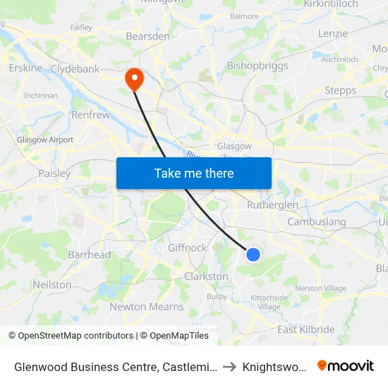 Glenwood Business Centre, Castlemilk to Knightswood map