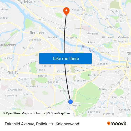 Fairchild Avenue, Pollok to Knightswood map