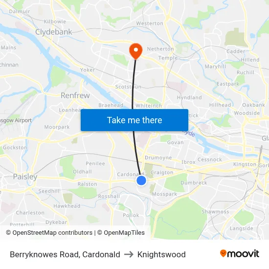 Berryknowes Road, Cardonald to Knightswood map