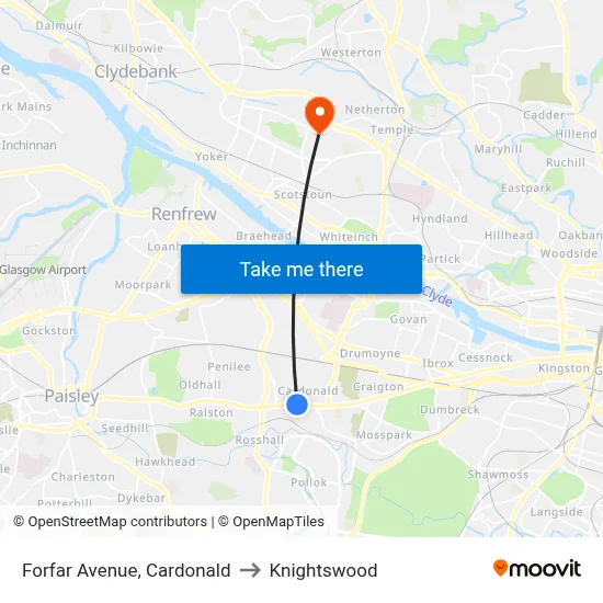 Forfar Avenue, Cardonald to Knightswood map