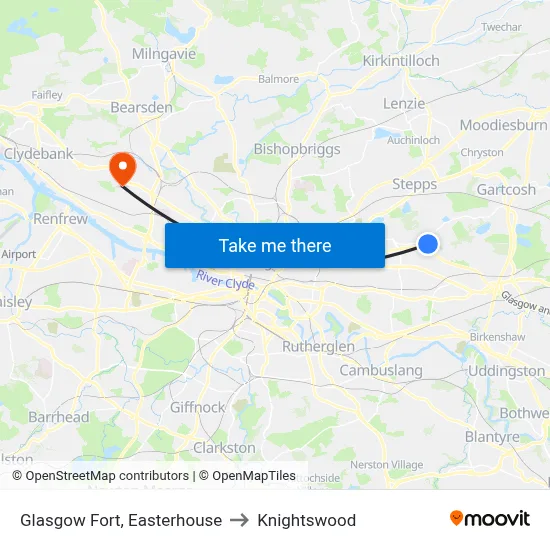 Glasgow Fort, Easterhouse to Knightswood map