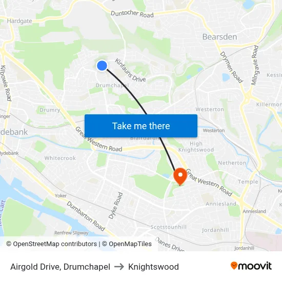 Airgold Drive, Drumchapel to Knightswood map