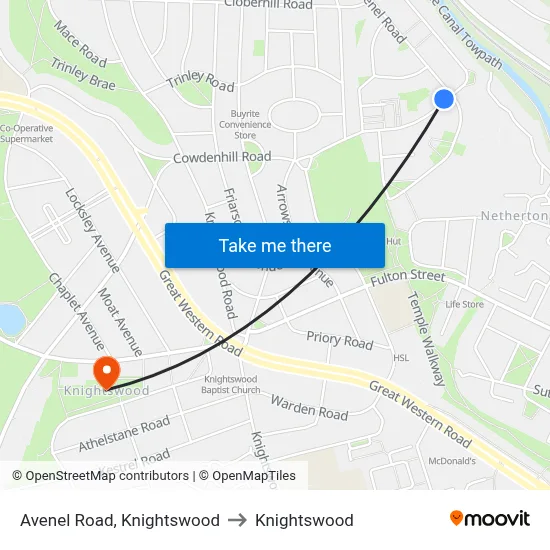 Avenel Road, Knightswood to Knightswood map
