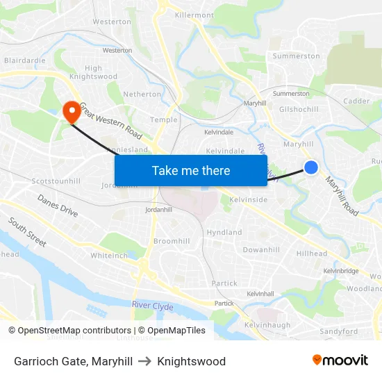 Garrioch Gate, Maryhill to Knightswood map