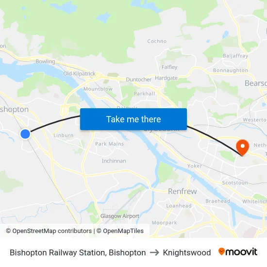 Bishopton Railway Station, Bishopton to Knightswood map