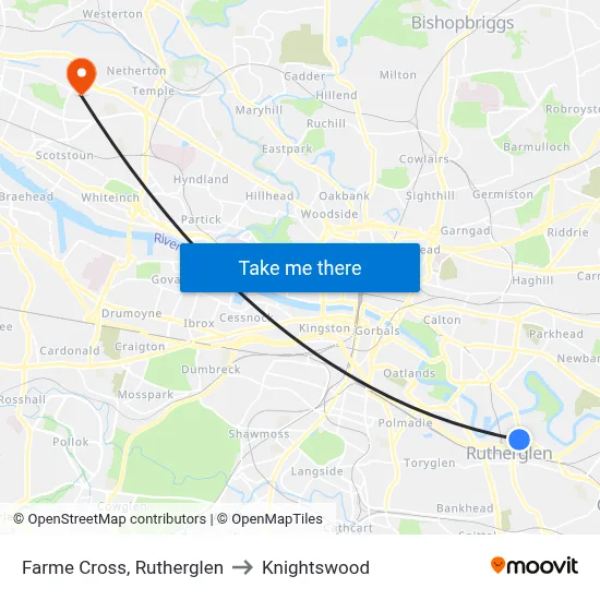 Farme Cross, Rutherglen to Knightswood map