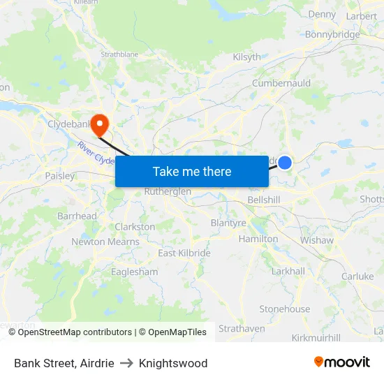 Bank Street, Airdrie to Knightswood map