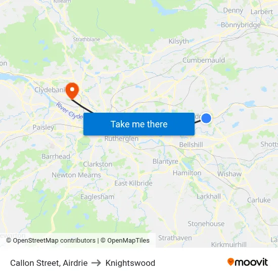 Callon Street, Airdrie to Knightswood map