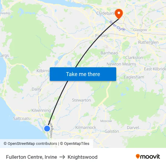 Fullerton Centre, Irvine to Knightswood map