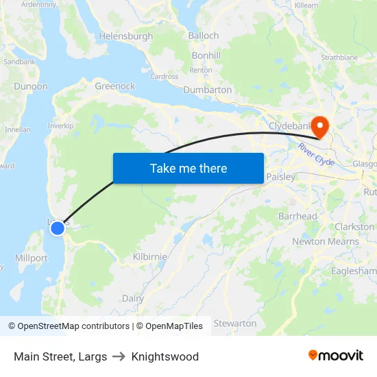 Main Street, Largs to Knightswood map