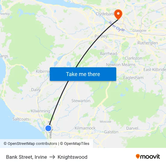 Bank Street, Irvine to Knightswood map