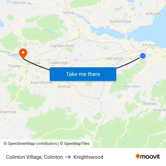 Colinton Village, Colinton to Knightswood map