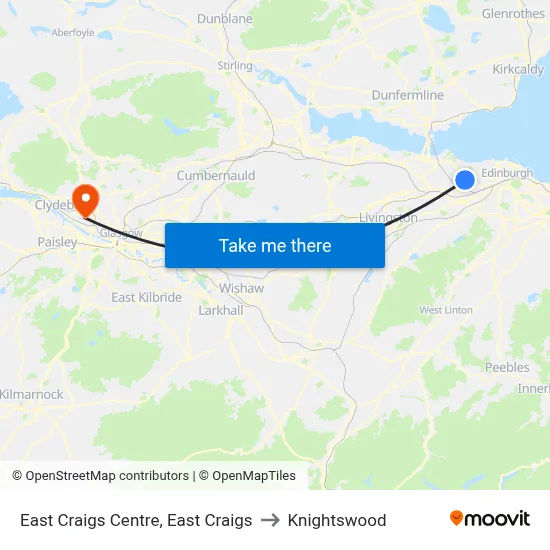 East Craigs Centre, East Craigs to Knightswood map