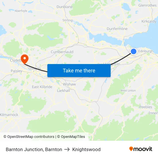 Barnton Junction, Barnton to Knightswood map