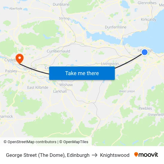 George Street (The Dome), Edinburgh to Knightswood map