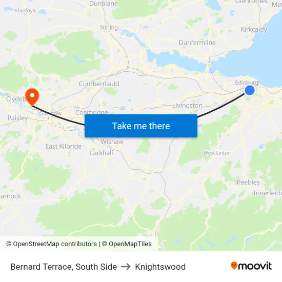 Bernard Terrace, South Side to Knightswood map