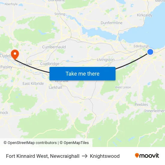 Fort Kinnaird West, Newcraighall to Knightswood map