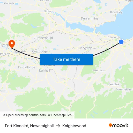 Fort Kinnaird, Newcraighall to Knightswood map