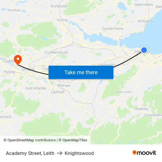 Academy Street, Leith to Knightswood map