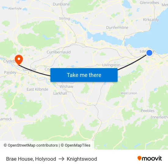 Brae House, Holyrood to Knightswood map