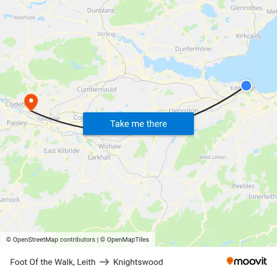 Foot Of the Walk, Leith to Knightswood map