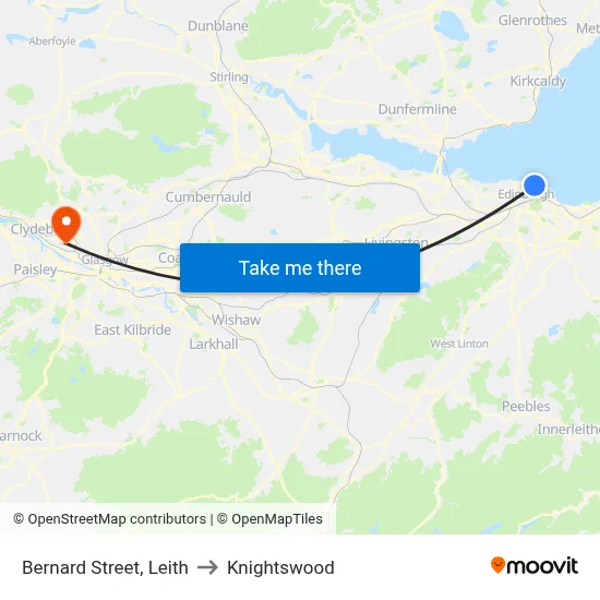 Bernard Street, Leith to Knightswood map