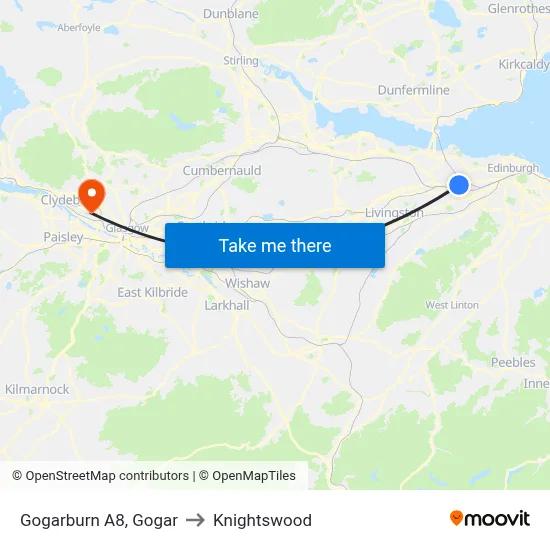 Gogarburn A8, Gogar to Knightswood map