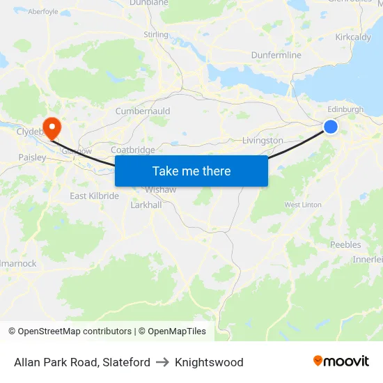 Allan Park Road, Slateford to Knightswood map