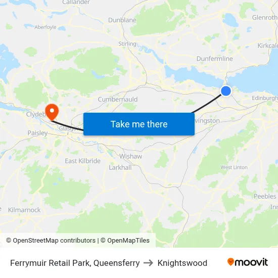 Ferrymuir Retail Park, Queensferry to Knightswood map