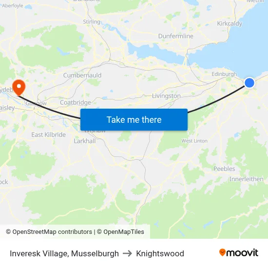 Inveresk Village, Musselburgh to Knightswood map