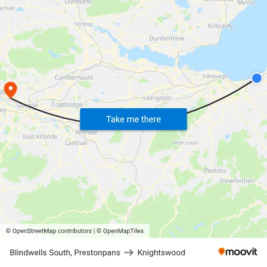 Blindwells South, Prestonpans to Knightswood map