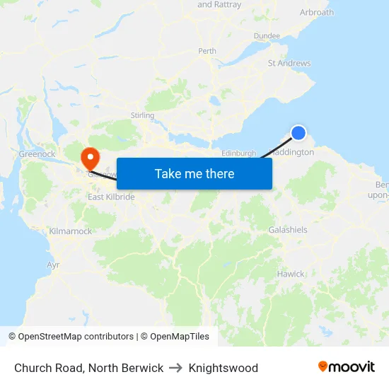 Church Road, North Berwick to Knightswood map