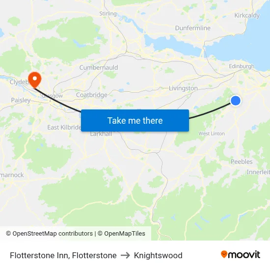 Flotterstone Inn, Flotterstone to Knightswood map