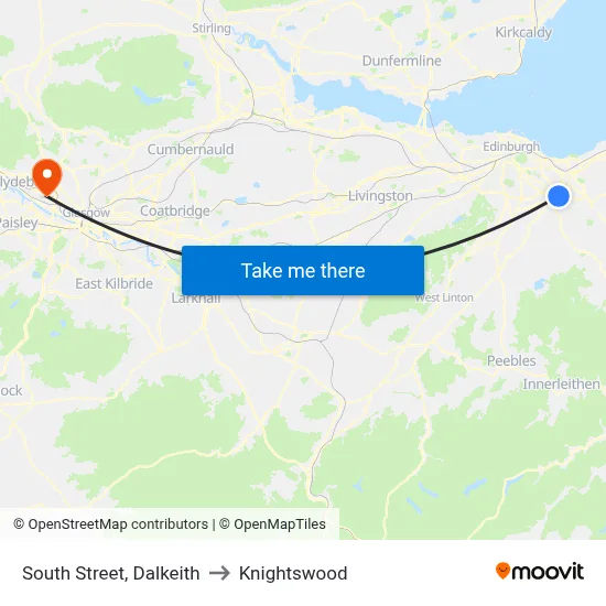 South Street, Dalkeith to Knightswood map