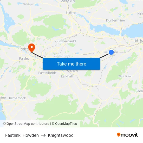 Fastlink, Howden to Knightswood map