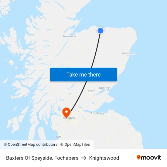 Baxters Of Speyside, Fochabers to Knightswood map