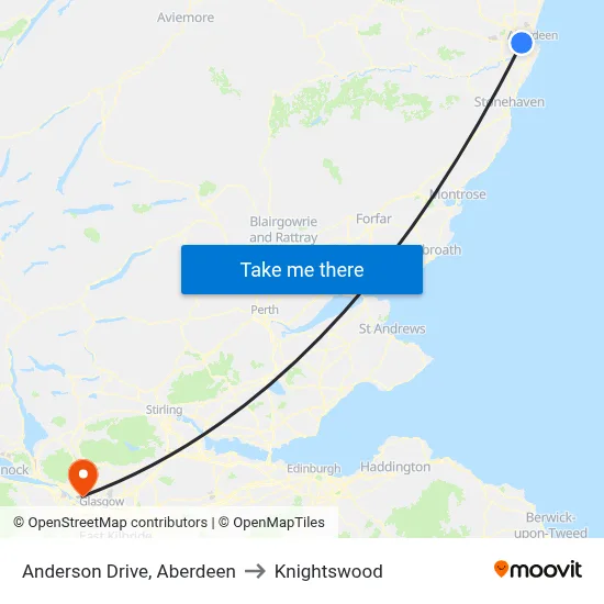 Anderson Drive, Aberdeen to Knightswood map