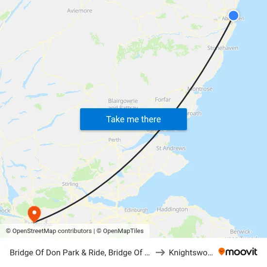 Bridge Of Don Park & Ride, Bridge Of Don to Knightswood map