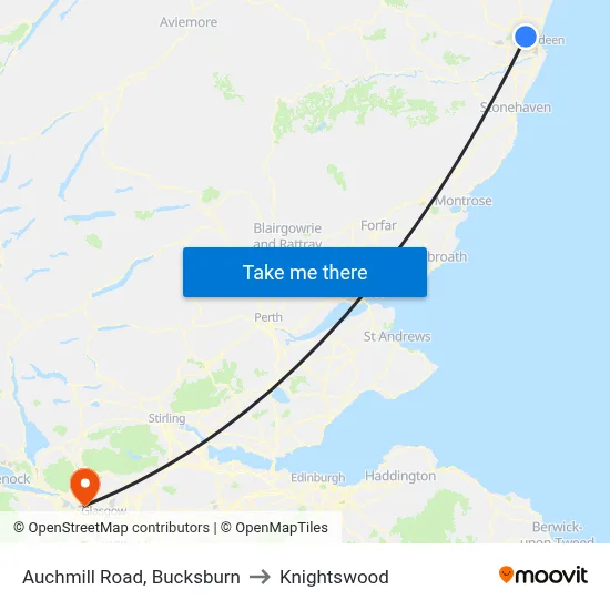Auchmill Road, Bucksburn to Knightswood map