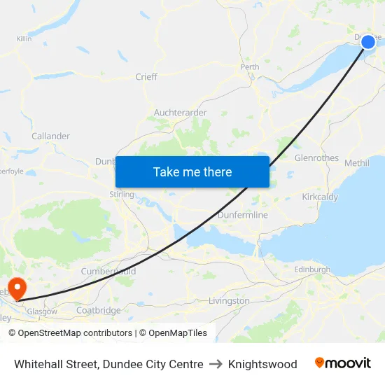 Whitehall Street, Dundee City Centre to Knightswood map