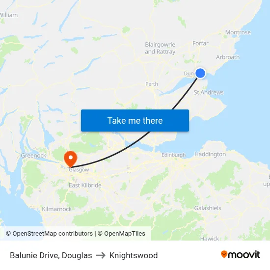 Balunie Drive, Douglas to Knightswood map