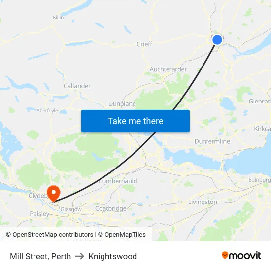 Mill Street, Perth to Knightswood map