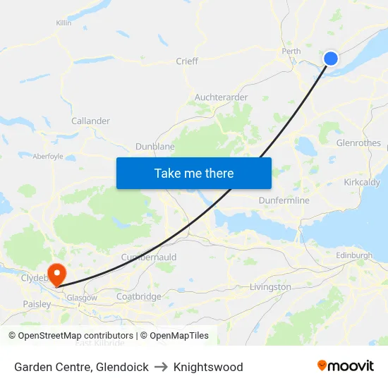 Garden Centre, Glendoick to Knightswood map