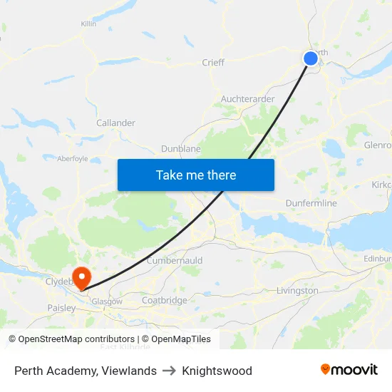 Perth Academy, Viewlands to Knightswood map