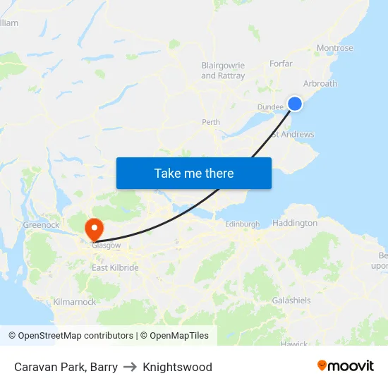 Caravan Park, Barry to Knightswood map