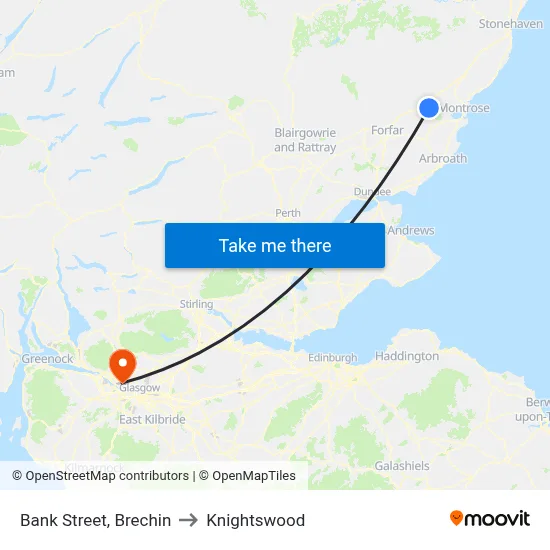Bank Street, Brechin to Knightswood map