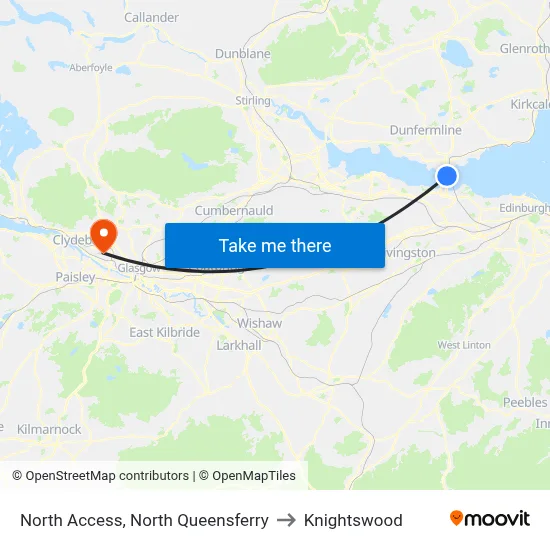 North Access, North Queensferry to Knightswood map